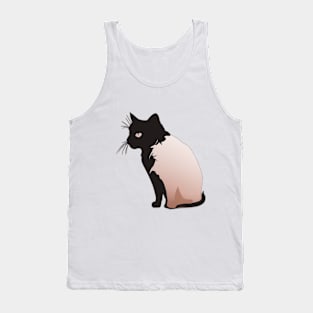 Elegant Black Cat Silhouette Design No. 555 Tank Top